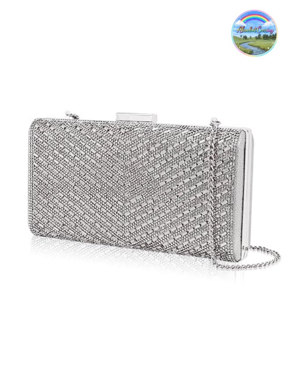 Rhinestone Clutch Evening Bag Metal Clasp Satin Lining Bridal Wedding Party